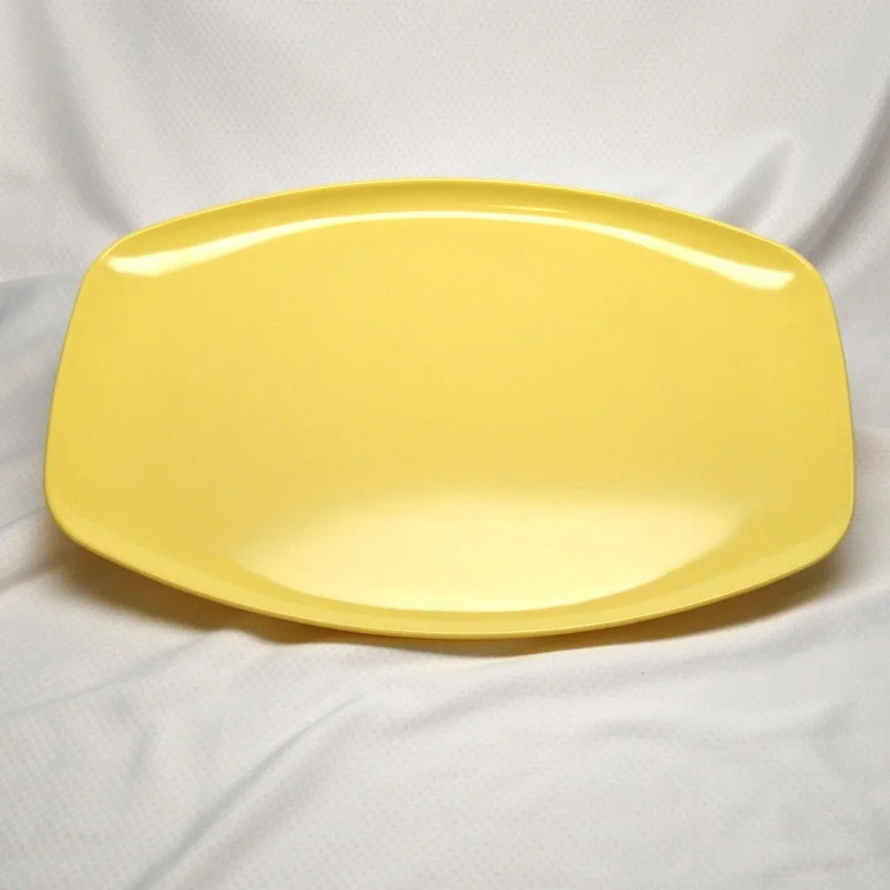 Stetson Melmac Yellow Oval Serving Platter Tray Mid Century Modern Retro Diner